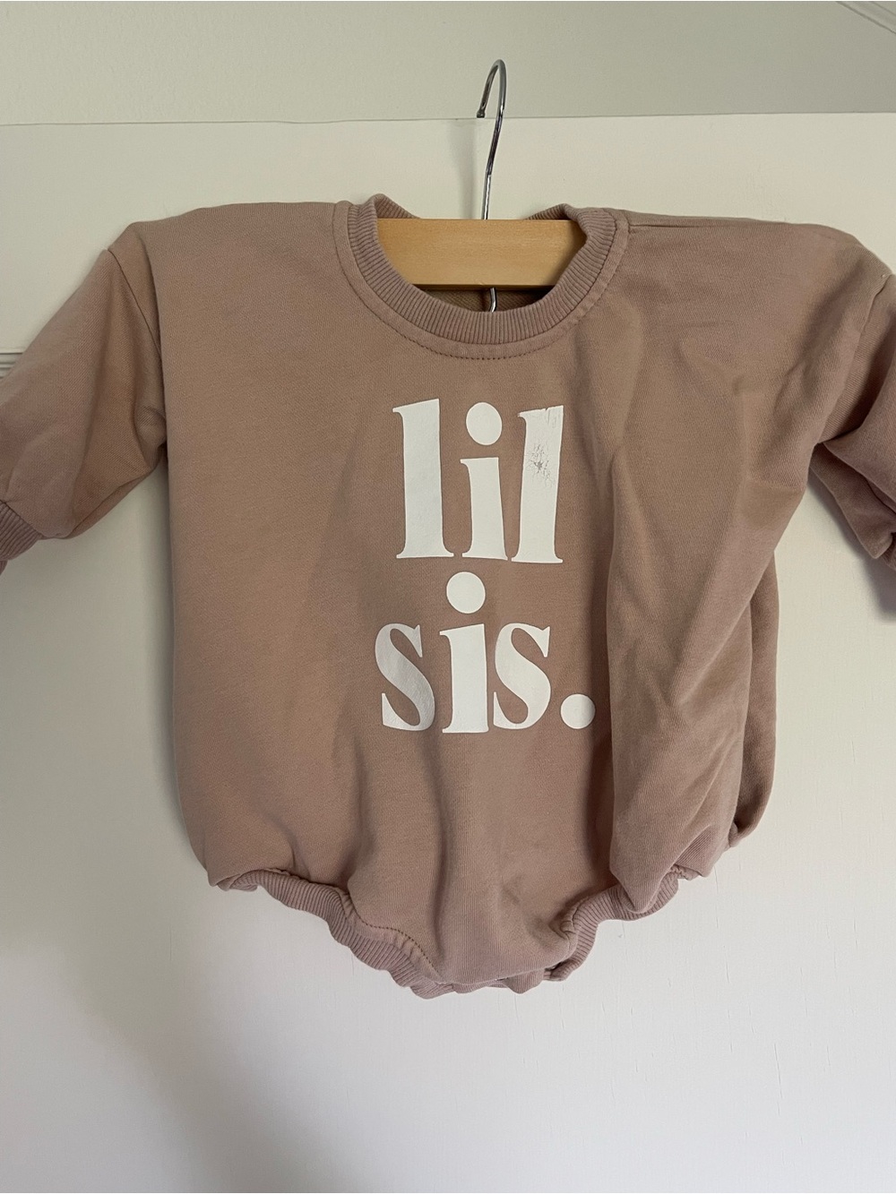 Lil Sis Pink-Taupe Kids Sweatshirt onesie